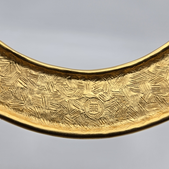 Givenchy Goldtone Choker Collar Necklace 1980s Chunky Couture Runway Mogul Vtg - Picture 5 of 8
